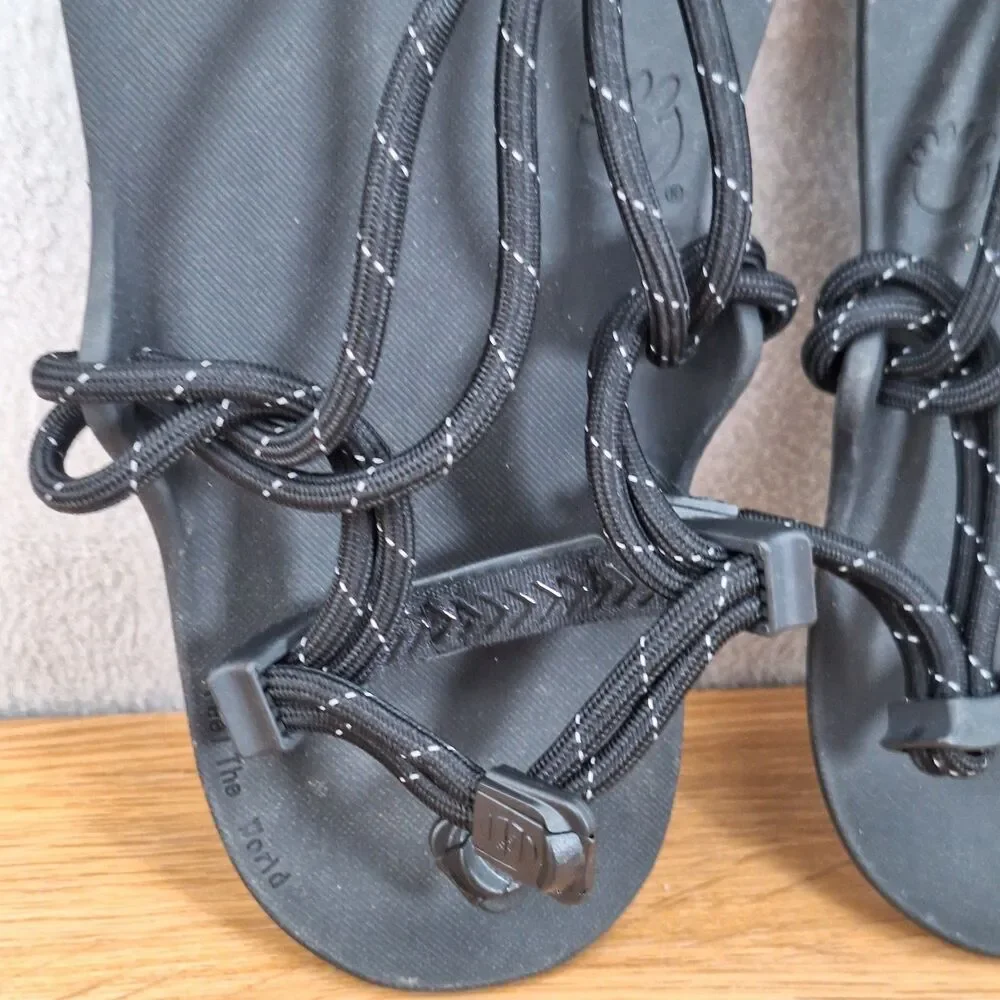 XERO Shoes Genesis Barefoot Rope Sandals Men's 14 Black Minimalist Flexible